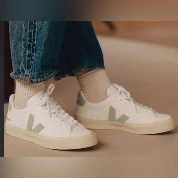 Veja Shoes - Veja White and Green Women's Sneakers
